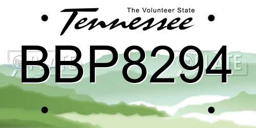BBP8294 Tennessee License Plate