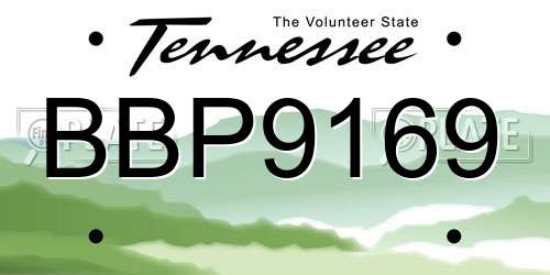 BBP9169 Tennessee License Plate