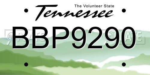 BBP9290 Tennessee License Plate