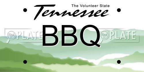BBQ Tennessee License Plate