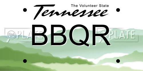 BBQR Tennessee License Plate
