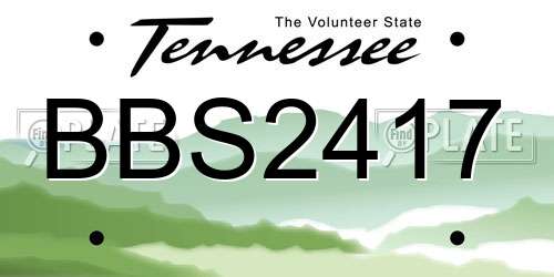 BBS2417 Tennessee License Plate