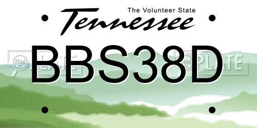 BBS38D Tennessee License Plate