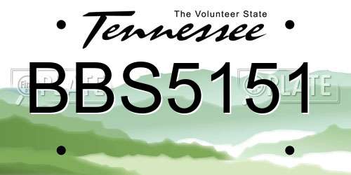BBS5151 Tennessee License Plate