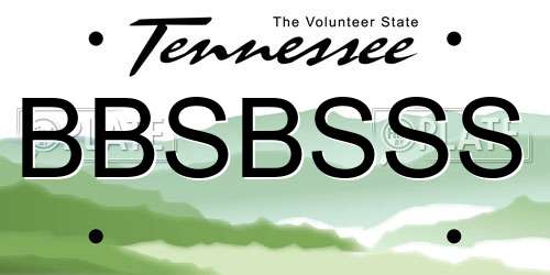 BBSBSSS Tennessee License Plate