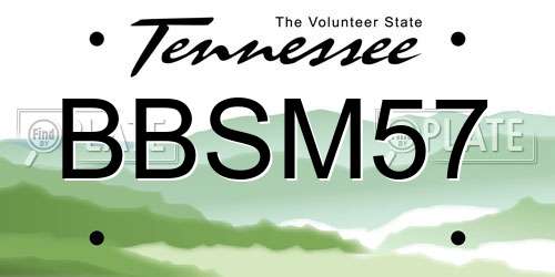 BBSM57 Tennessee License Plate