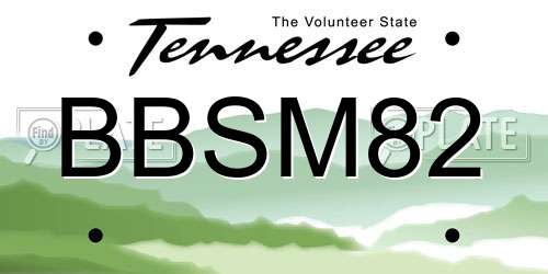 BBSM82 Tennessee License Plate