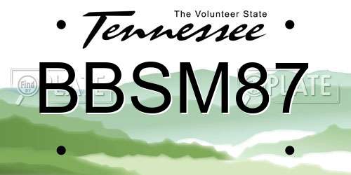 BBSM87 Tennessee License Plate