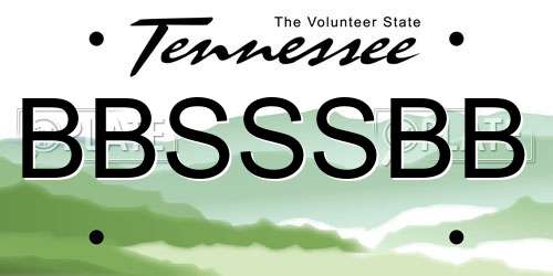BBSSSBB Tennessee License Plate