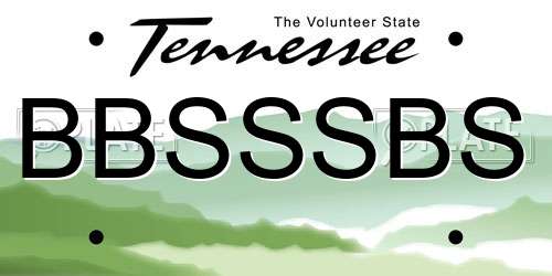 BBSSSBS Tennessee License Plate