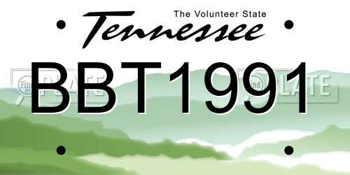 BBT1991 Tennessee License Plate