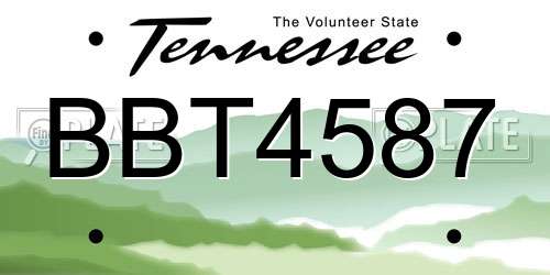 BBT4587 Tennessee License Plate