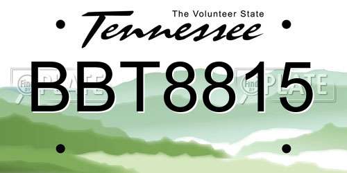 BBT8815 Tennessee License Plate