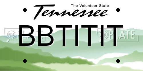 BBTITIT Tennessee License Plate