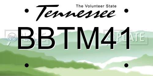 BBTM41 Tennessee License Plate