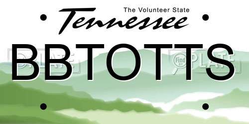 BBTOTTS Tennessee License Plate
