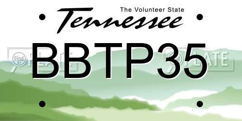 BBTP35 Tennessee License Plate