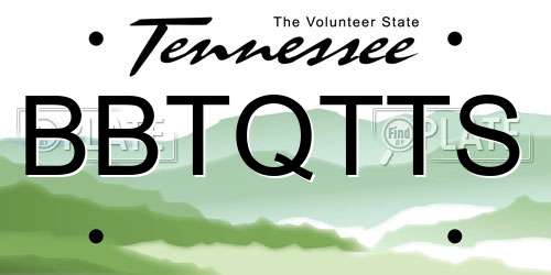 BBTQTTS Tennessee License Plate