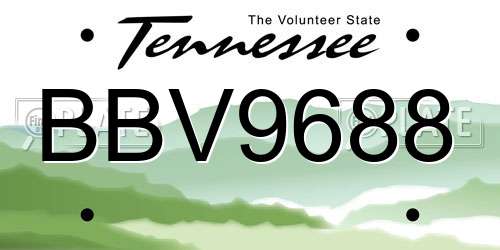 BBV9688 Tennessee License Plate
