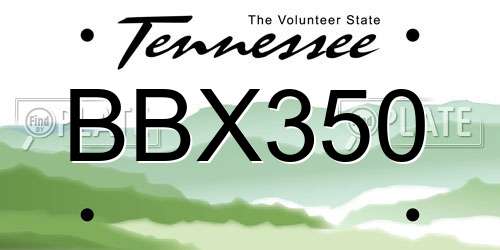 BBX350 Tennessee License Plate