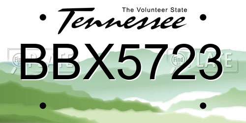 BBX5723 Tennessee License Plate