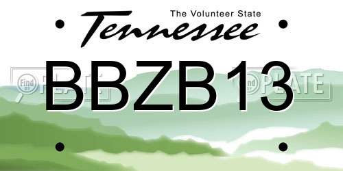 BBZB13 Tennessee License Plate
