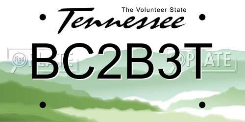 BC2B3T Tennessee License Plate