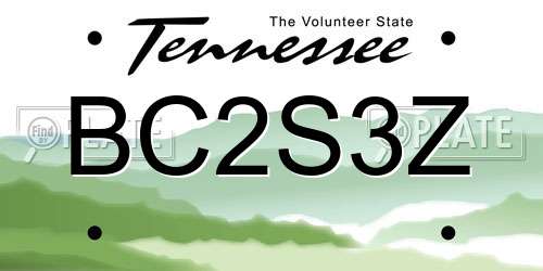 BC2S3Z Tennessee License Plate