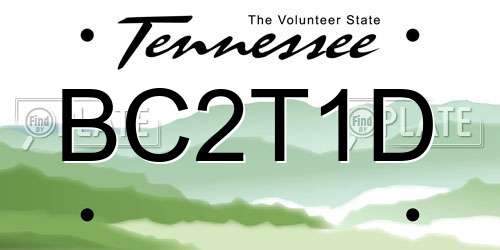 BC2T1D Tennessee License Plate