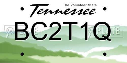 BC2T1Q Tennessee License Plate