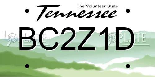 BC2Z1D Tennessee License Plate