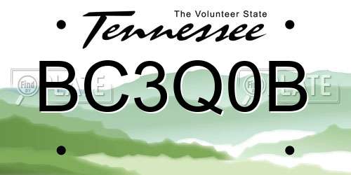 BC3Q0B Tennessee License Plate