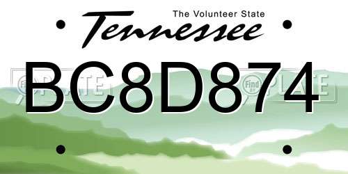 BC8D874 Tennessee License Plate