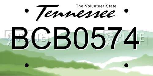 BCB0574 Tennessee License Plate