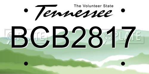 BCB2817 Tennessee License Plate
