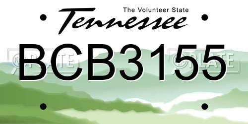 BCB3155 Tennessee License Plate