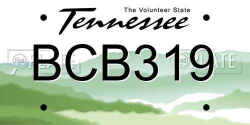 BCB319 Tennessee License Plate