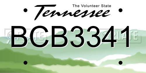 BCB3341 Tennessee License Plate