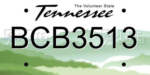 BCB3513 Tennessee License Plate