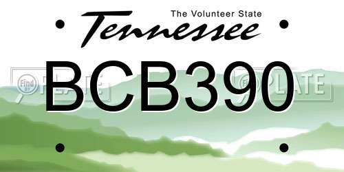 BCB390 Tennessee License Plate