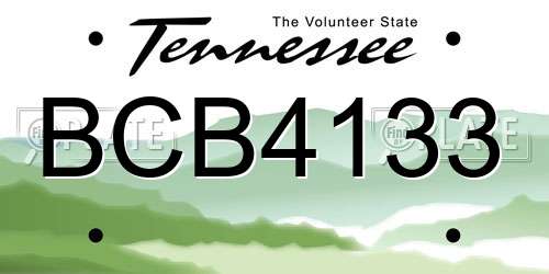 BCB4133 Tennessee License Plate
