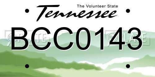 BCC0143 Tennessee License Plate
