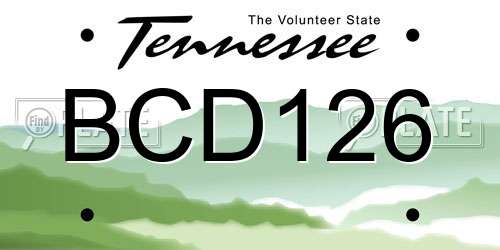 BCD126 Tennessee License Plate