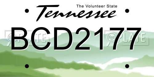 BCD2177 Tennessee License Plate