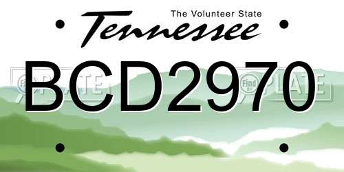 BCD2970 Tennessee License Plate