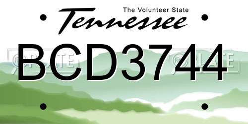 BCD3744 Tennessee License Plate
