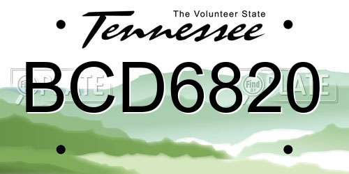 BCD6820 Tennessee License Plate