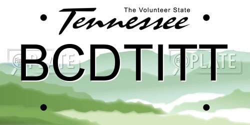 BCDTITT Tennessee License Plate
