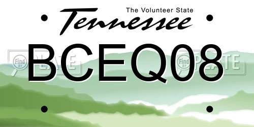 BCEQ08 Tennessee License Plate