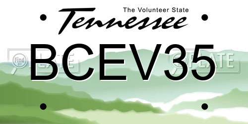BCEV35 Tennessee License Plate